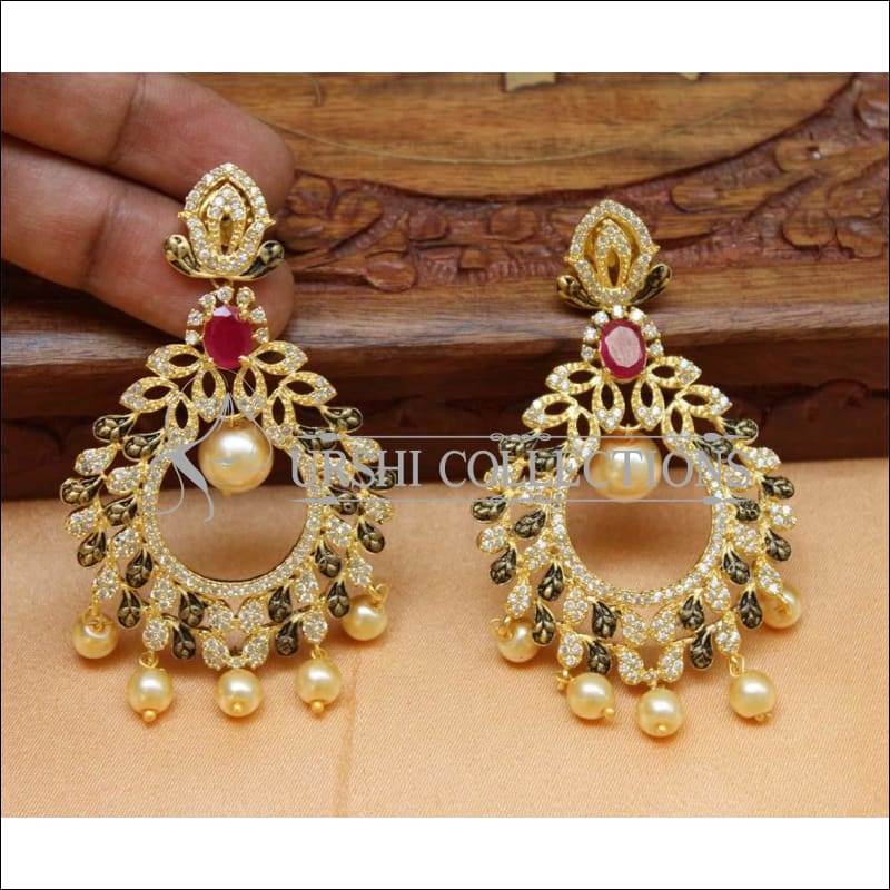 Elegant Designer CZ Earrings Set UC-NEW524 - Pink - Earrings