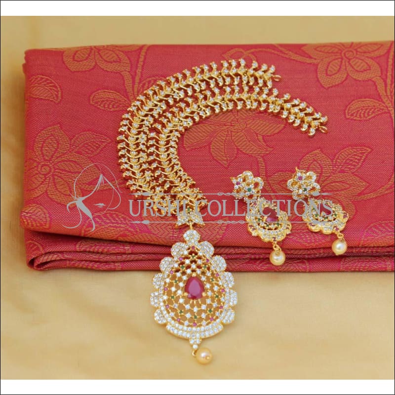 Elegant Designer CZ Necklace Set UC-NEW1907 - Multi - Necklace Set