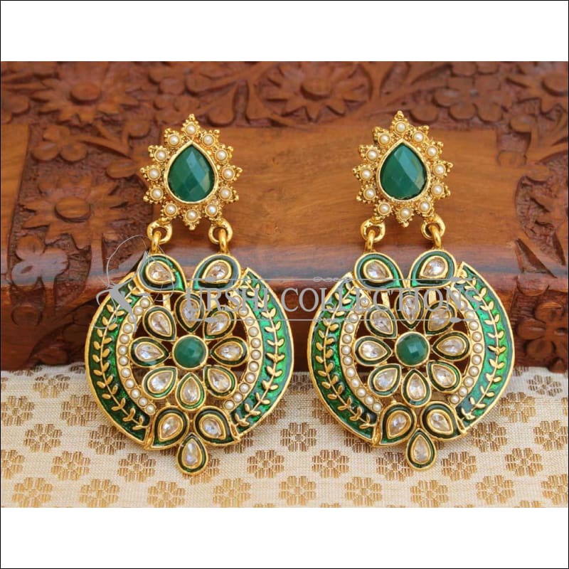Elegant Designer Earrings Set UC-NEW857 - Green - Earrings