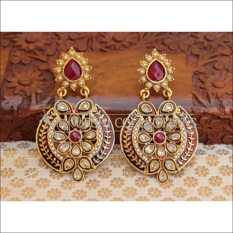 Elegant Designer Earrings Set UC-NEW857 - Red - Earrings