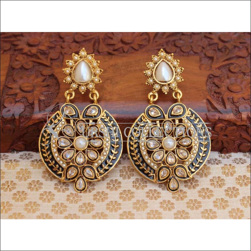 Beautiful Bell Jhumka Earrings Floral Ear Studs Latest Artificial Jewellery  J22196