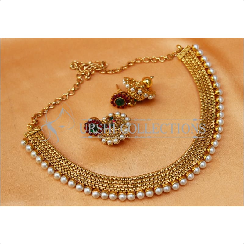 Elegant Designer Gold Plated Necklace Set UC-NEW2055 - Multy - Necklace Set