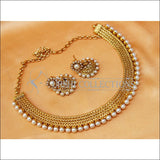 Elegant Designer Gold Plated Necklace Set UC-NEW2055 - White - Necklace Set