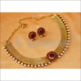 Elegant Designer Gold Plated Necklace Set UC-NEW2057 - Ruby - Necklace Set