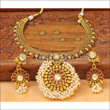 Elegant Designer Gold Plated Necklace Set UC-NEW2067 - White - Necklace Set
