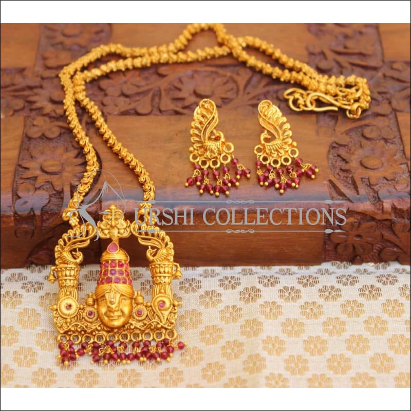 Elegant Designer Matte Finish Pendant Set UC-NEW1959 - Ruby - Pendant Set