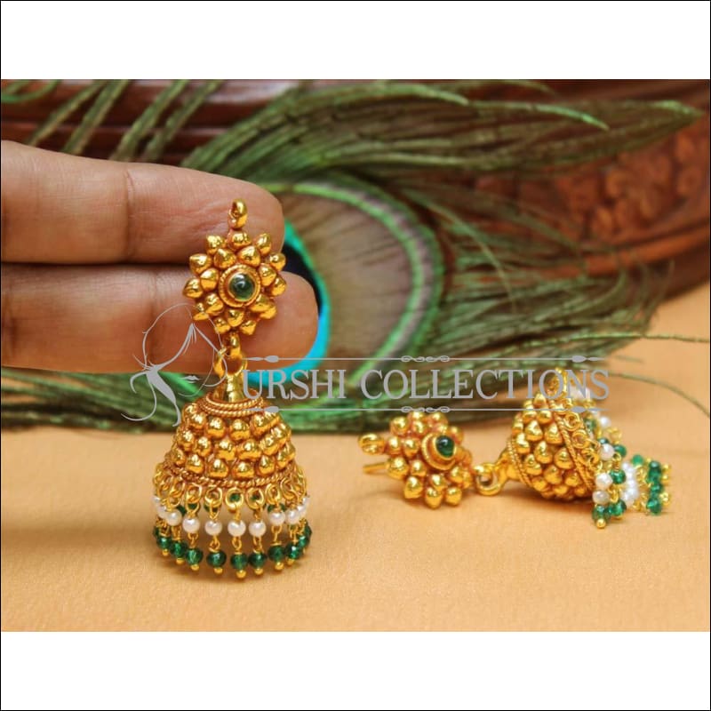 Elegant Geru Polish Earrings Set UC-NEW1073 - Green - Earrings
