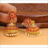Elegant Geru Polish Earrings Set UC-NEW1669 - Ruby - Earrings