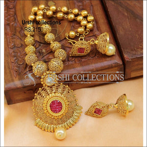 Elegant Gold Plated Antique Necklace Set UC-NEW1993 - Necklace Set