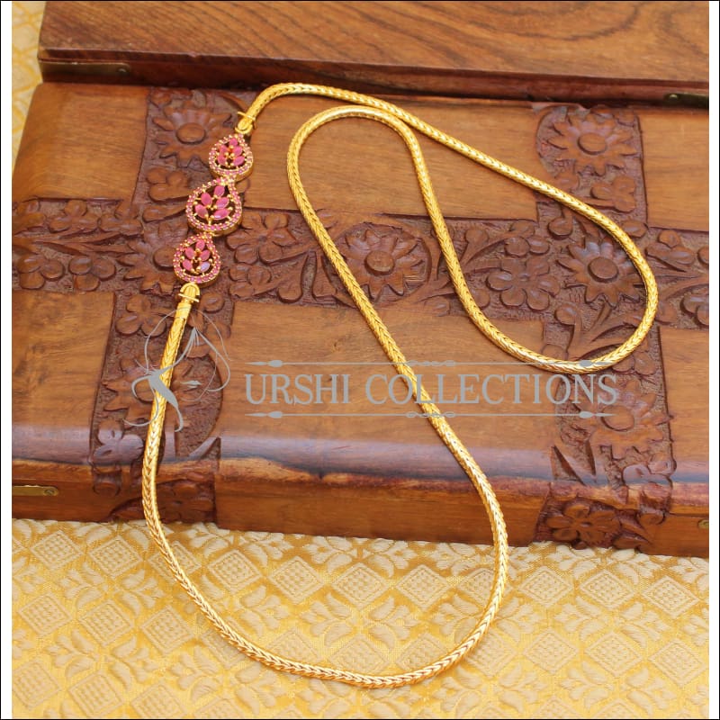 ELEGANT GOLD PLATED CZ MOPPU CHAIN UTV802 - Moppu chain