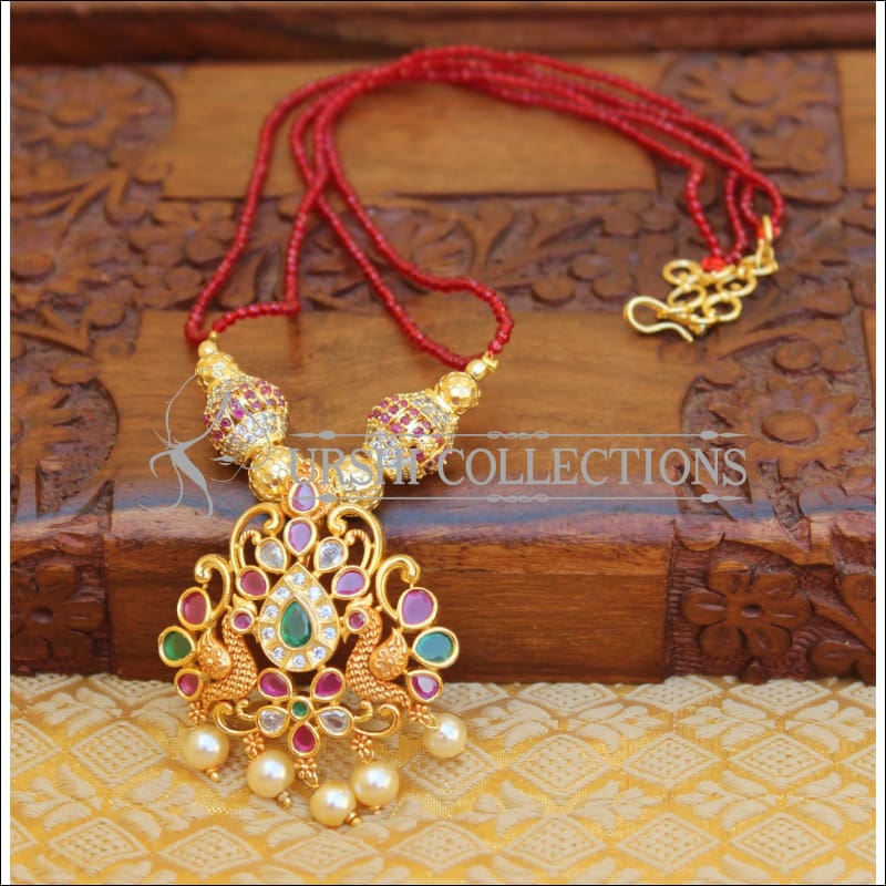 ELEGANT GOLD PLATED CZ PEACOCK NECKLACE UTV666 - Necklace Set