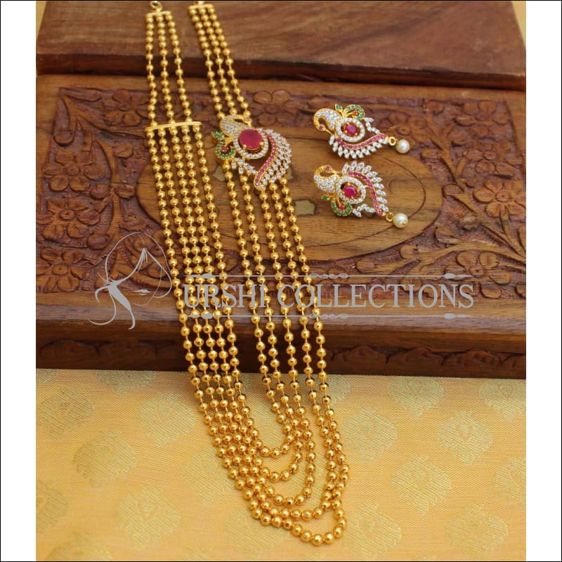 Elegant Gold Plated Five Layer Necklace Set UC-NEW 544 - Multi - Necklace Set