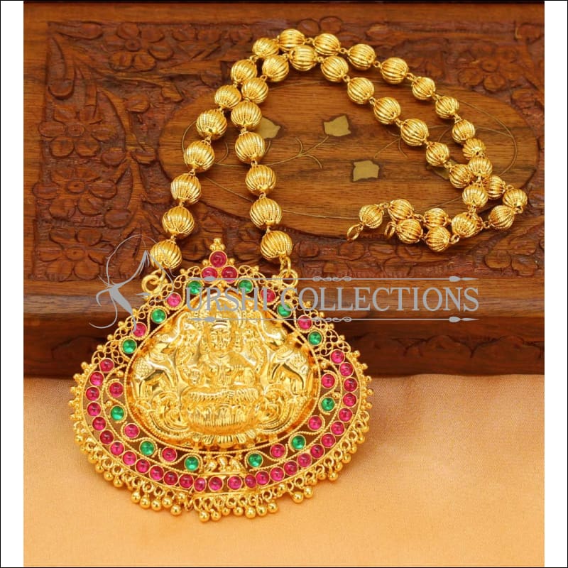 Elegant Gold Plated Kempu Lakshmi Pendant Set UC-NEW1779 - Multi - Pendant Set