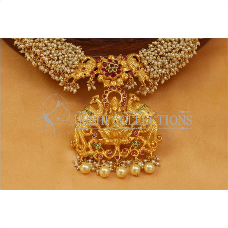 Elegant Gold Plated Lakshmi Necklace Set UC-NEW1310 - Necklace Set