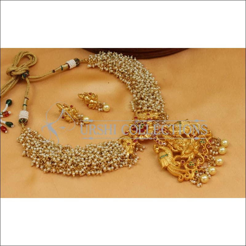 Elegant Gold Plated Lakshmi Necklace Set UC-NEW1310 - Necklace Set