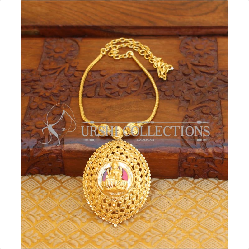 ELEGANT GOLD PLATED LAKSHMI NECKLACE UTV846 - Necklace Set