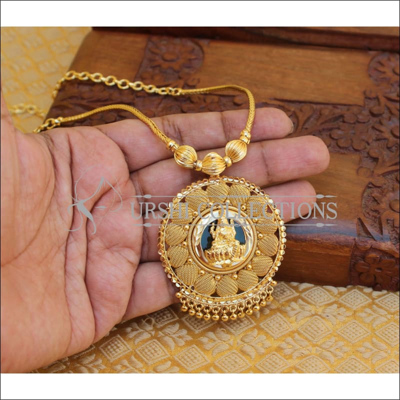 ELEGANT GOLD PLATED LAKSHMI NECKLACE UTV850 - Necklace Set