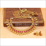 Elegant Gold Plated Mango Necklace Set UC-NEW1607 - Ruby - Necklace Set