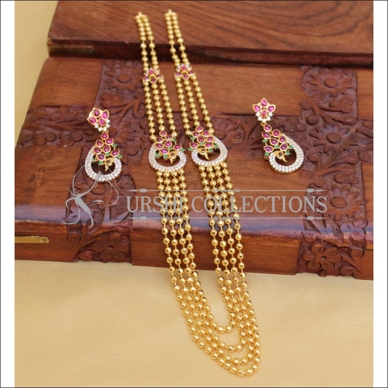 ELEGANT GOLD PLATED MULTY LAYER NECKLACE SET UTV348 - MULTY - Necklace Set