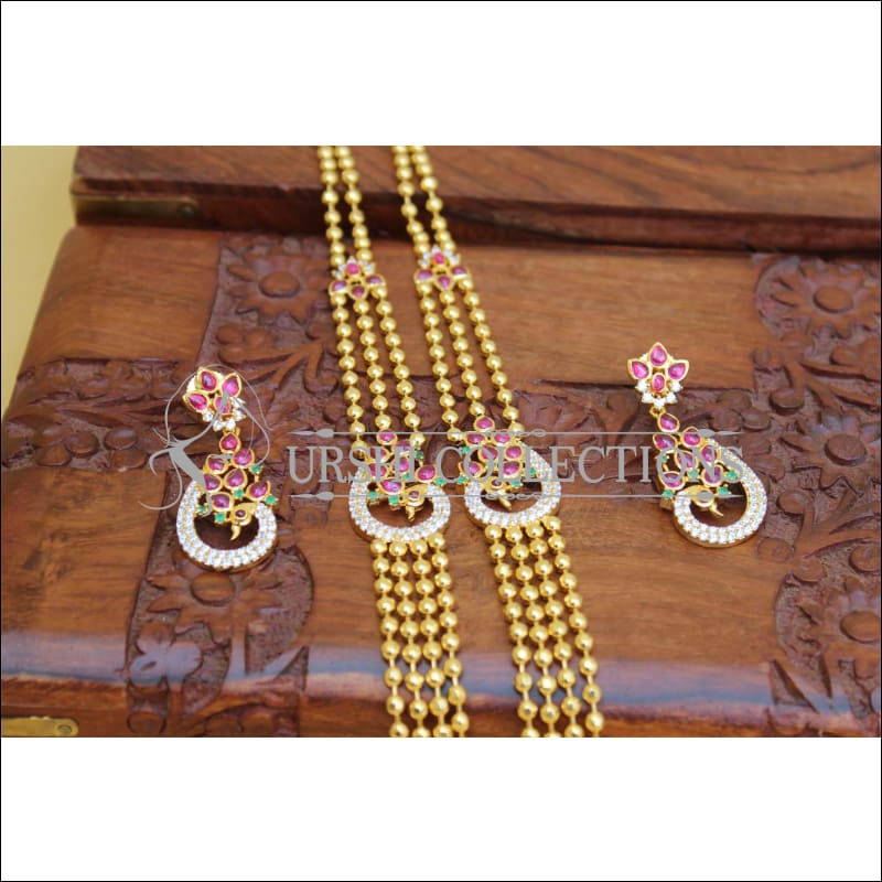 ELEGANT GOLD PLATED MULTY LAYER NECKLACE SET UTV348 - Necklace Set