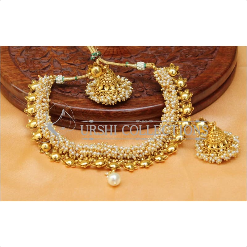 Elegant Gold Plated Necklace Set UC-NEW1498 - White - Necklace Set