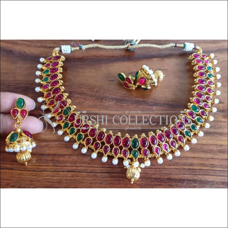 ELEGANT GOLD PLATED NECKLACE SET UTV1087 - MULTY - Necklace Set