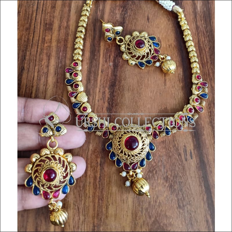 ELEGANT GOLD PLATED NECKLACE SET UTV1124 - Necklace Set
