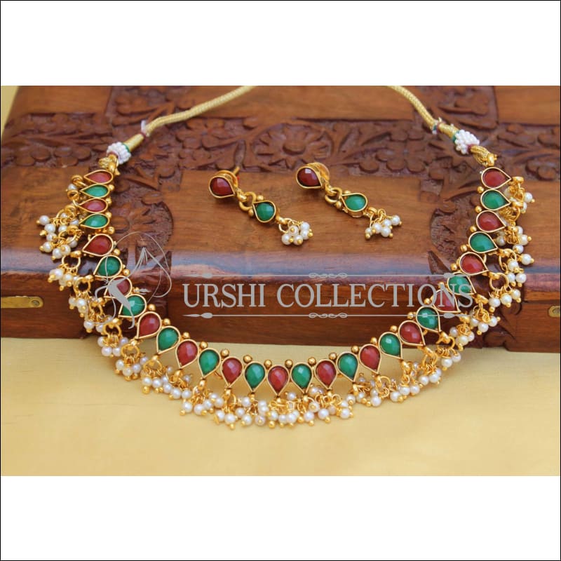 ELEGANT GOLD PLATED NECKLACE SET UTV470 - Necklace Set