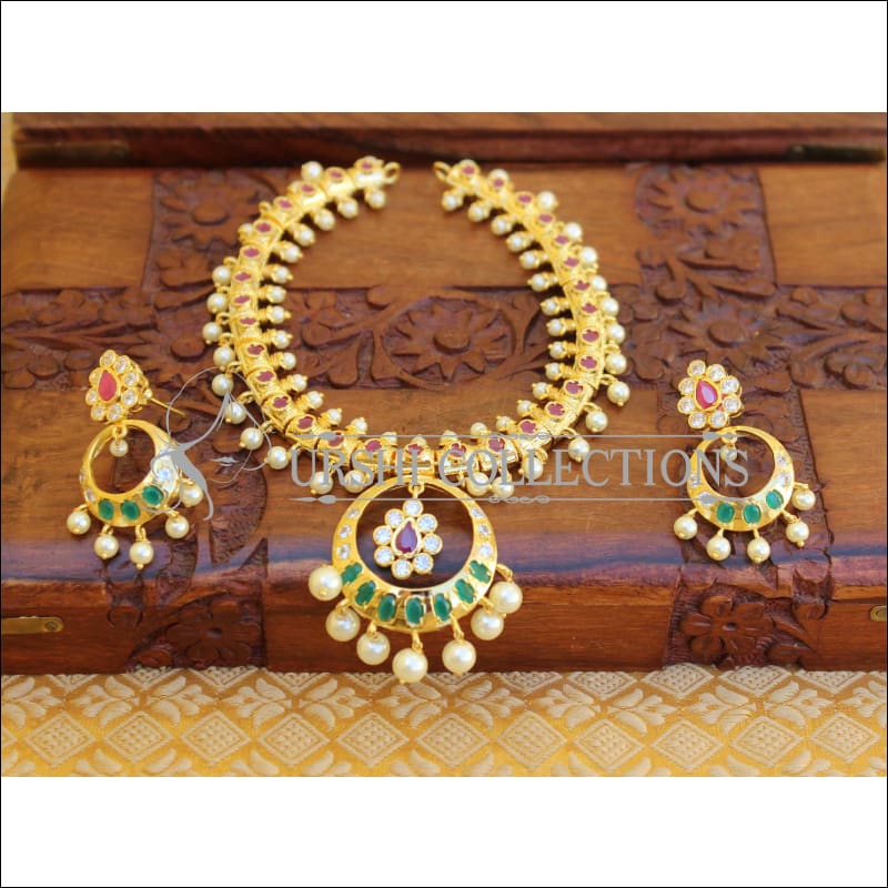 ELEGANT GOLD PLATED NECKLACE SET UTV707 - Necklace Set