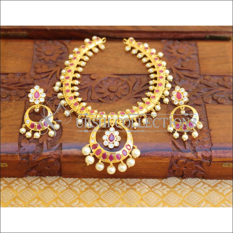ELEGANT GOLD PLATED NECKLACE SET UTV708 - Necklace Set