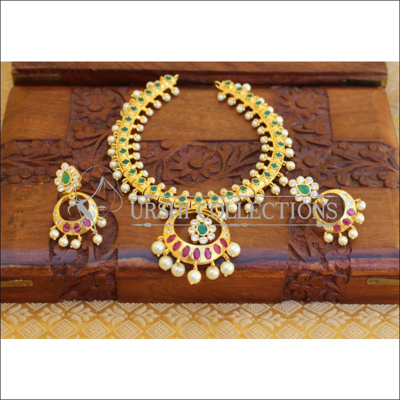 ELEGANT GOLD PLATED NECKLACE SET UTV709 - Necklace Set