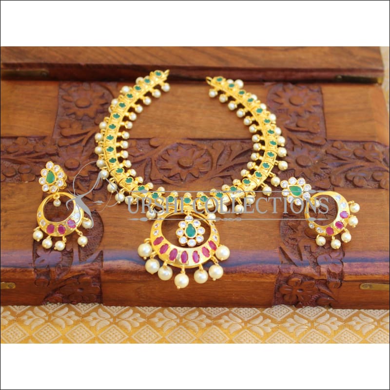ELEGANT GOLD PLATED NECKLACE SET UTV709 - Necklace Set