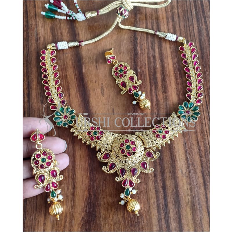 ELEGANT GOLD PLATED NECKLACE SET UTV910 - MULTY - Necklace Set