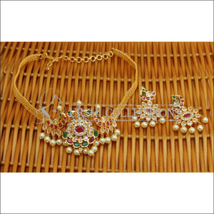 Elegant Gold Plated Peacock Choker Set UC-NEW2376 - Necklace Set