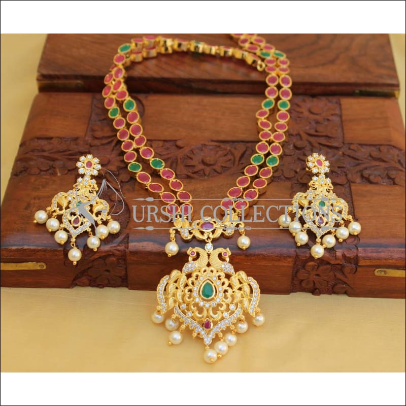 Elegant Gold Plated Peacock Necklace Set UC-NEW1766 - Multi - Necklace Set