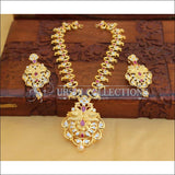 Elegant Gold Plated Peacock Necklace Set UC-NEW1770 - Red - Necklace Set