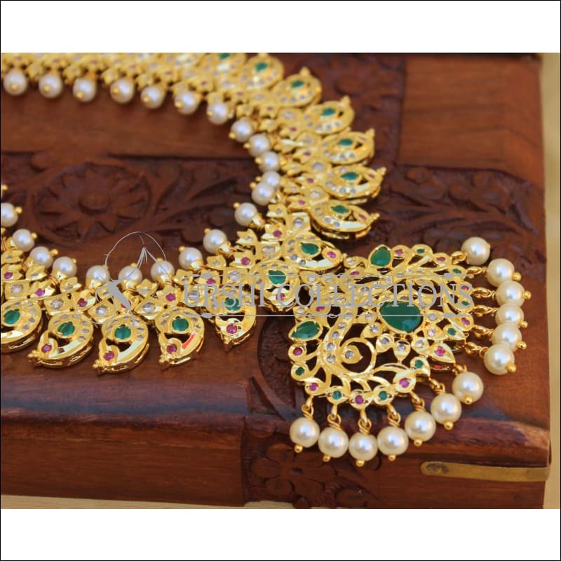 Elegant Gold Plated Peacock Necklace Set UC-NEW2022 - Necklace Set