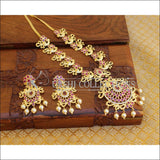 ELEGANT GOLD PLATED PEACOCK NECKLACE SET UTV703 - Necklace Set