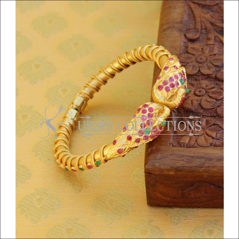 Elegant Gold Plated Peacock Openable Kada UC-NEW2072 - Bracelets