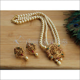 ELEGANT GOLD PLATED PEARL NECKLACE SET UTV557 - Necklace Set