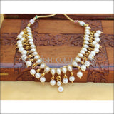 ELEGANT GOLD PLATED PEARL NECKLACE UTV471 - Necklace Set