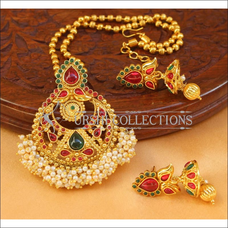 Elegant Gold Plated Pendant Set UC-NEW1883 - Multi - Pendant Set