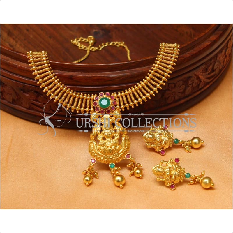 Elegant Gold Plated Temple Necklace Set UC-NEW1474 - Necklace Set