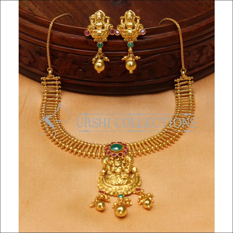 Elegant Gold Plated Temple Necklace Set UC-NEW1474 - Necklace Set