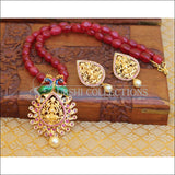 ELEGANT GOLD PLATED TEMPLE NECKLACE SET UTV578 - Necklace Set