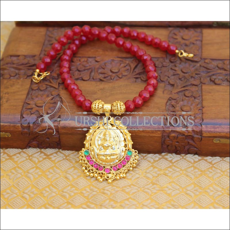 ELEGANT GOLD PLATED TEMPLE NECKLACE UTV332 - Necklace Set