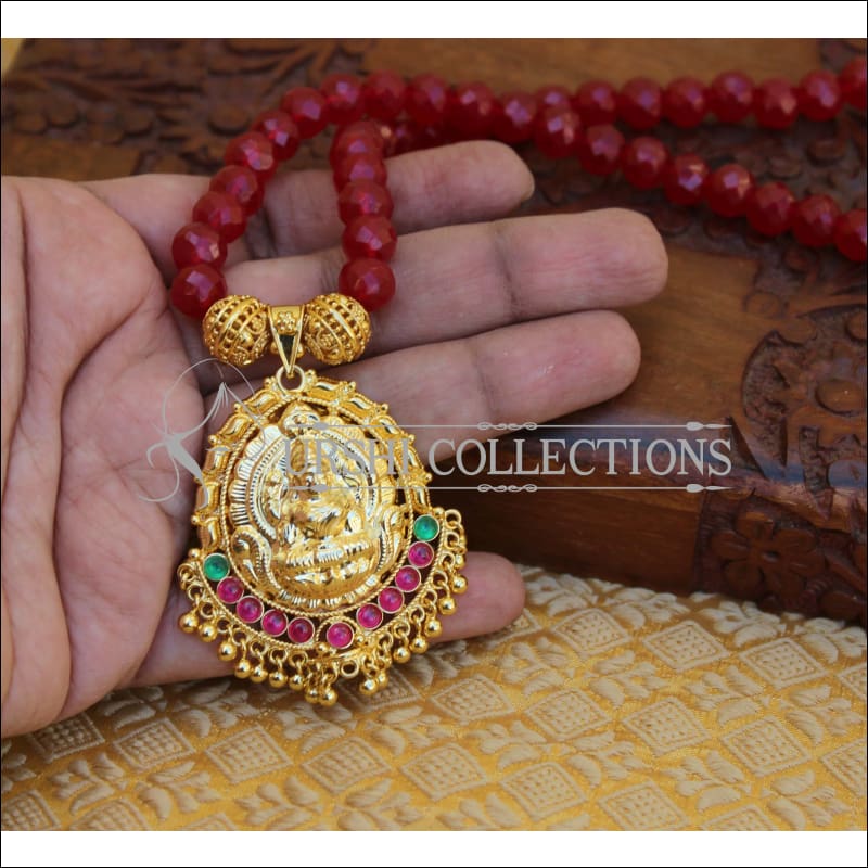 ELEGANT GOLD PLATED TEMPLE NECKLACE UTV332 - Necklace Set