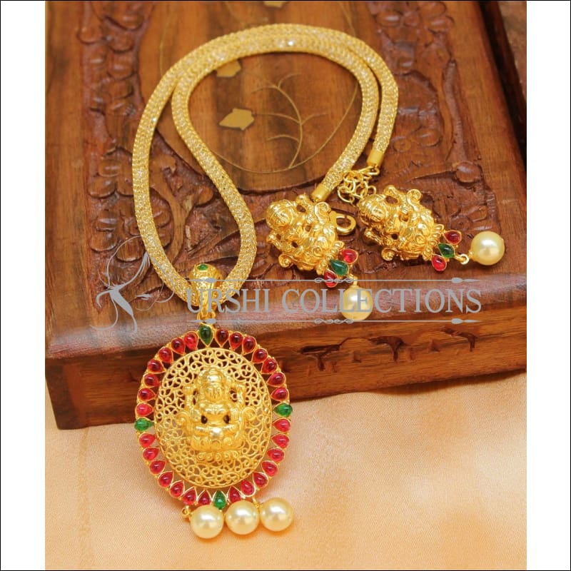 Elegant Gold Plated Temple Pendant Set UC-NEW1837 - Pendant Set