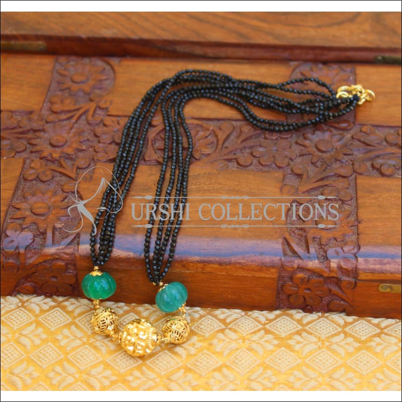 ELEGANT HANDMADE BLACK BEADS NECKLACE UTV475 - Necklace Set