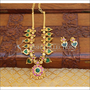 ELEGANT KERALA TRADITIONAL PALAKKA NECKLACE SET UTV840 - Necklace Set